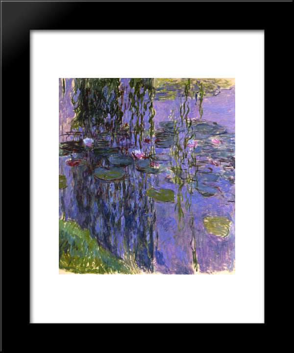 Water Lilies 20x24 Black Modern Wood Framed Art Print Poster by Monet, Claude