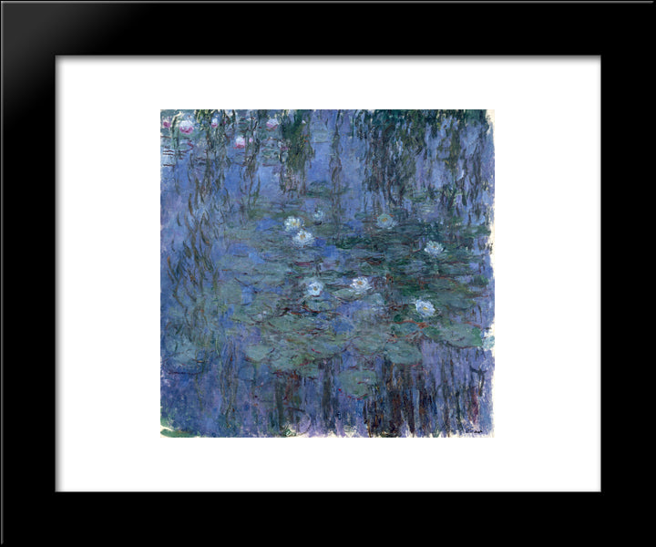 Water Lilies 20x24 Black Modern Wood Framed Art Print Poster by Monet, Claude