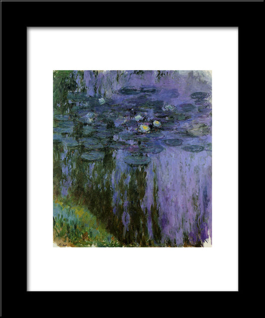 Water Lilies 20x24 Black Modern Wood Framed Art Print Poster by Monet, Claude