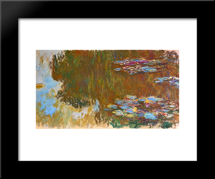 Water Lilies 20x24 Black Modern Wood Framed Art Print Poster by Monet, Claude