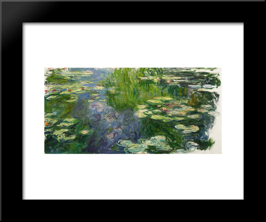 Water Lilies 20x24 Black Modern Wood Framed Art Print Poster by Monet, Claude