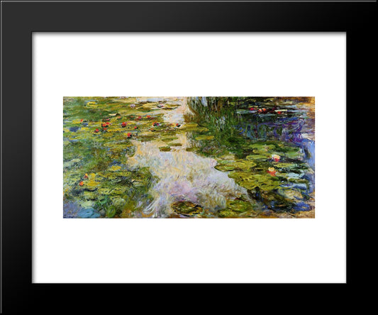 Water Lilies 20x24 Black Modern Wood Framed Art Print Poster by Monet, Claude