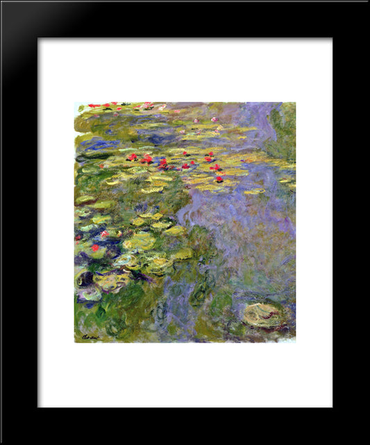 Water Lilies 20x24 Black Modern Wood Framed Art Print Poster by Monet, Claude