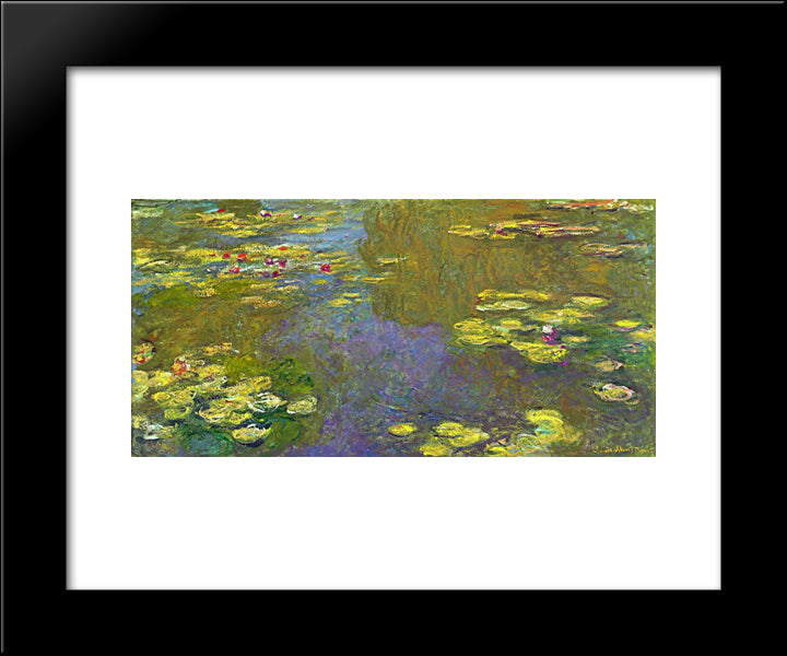 Water Lilies 20x24 Black Modern Wood Framed Art Print Poster by Monet, Claude