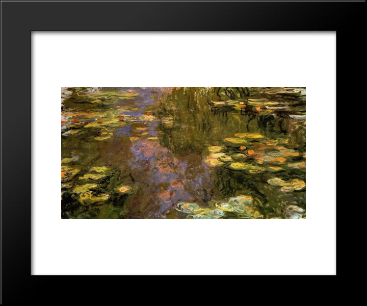 Water Lily Pond 20x24 Black Modern Wood Framed Art Print Poster by Monet, Claude