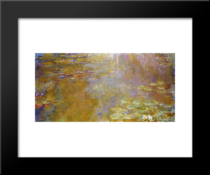 Water Lily Pond 20x24 Black Modern Wood Framed Art Print Poster by Monet, Claude