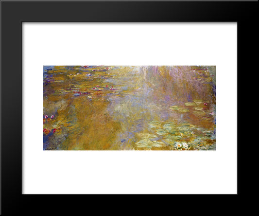 Water Lily Pond 20x24 Black Modern Wood Framed Art Print Poster by Monet, Claude