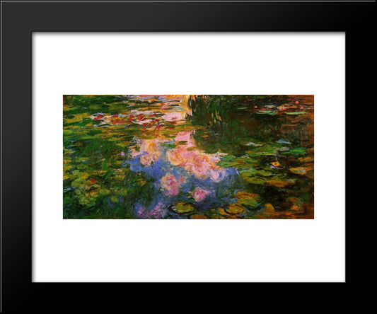 Water Lily Pond 20x24 Black Modern Wood Framed Art Print Poster by Monet, Claude
