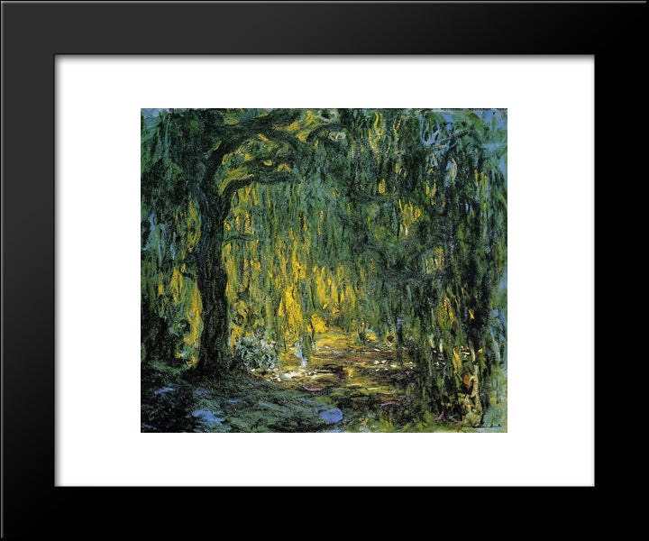 Weeping Willow 20x24 Black Modern Wood Framed Art Print Poster by Monet, Claude