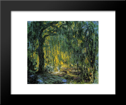 Weeping Willow 20x24 Black Modern Wood Framed Art Print Poster by Monet, Claude