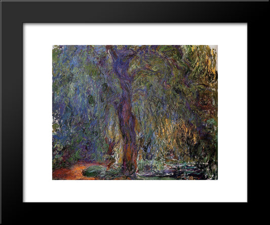 Weeping Willow 20x24 Black Modern Wood Framed Art Print Poster by Monet, Claude