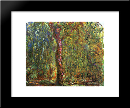 Weeping Willow 20x24 Black Modern Wood Framed Art Print Poster by Monet, Claude