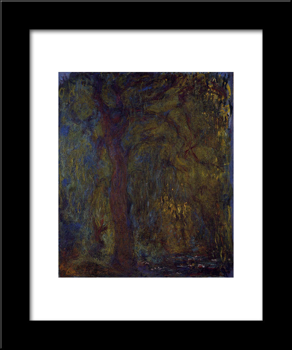 Weeping Willow 20x24 Black Modern Wood Framed Art Print Poster by Monet, Claude