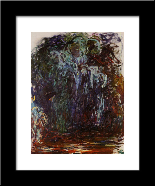 Weeping Willow 20x24 Black Modern Wood Framed Art Print Poster by Monet, Claude