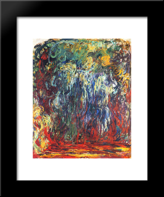 Weeping Willow, Giverny 20x24 Black Modern Wood Framed Art Print Poster by Monet, Claude
