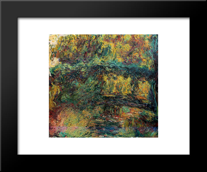 The Japanese Bridge 20x24 Black Modern Wood Framed Art Print Poster by Monet, Claude