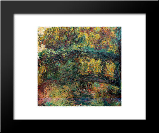 The Japanese Bridge 20x24 Black Modern Wood Framed Art Print Poster by Monet, Claude