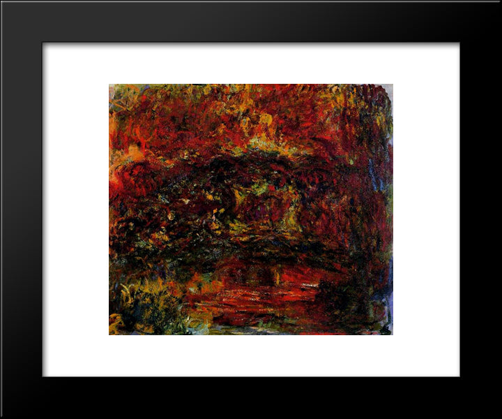 The Japanese Bridge 20x24 Black Modern Wood Framed Art Print Poster by Monet, Claude
