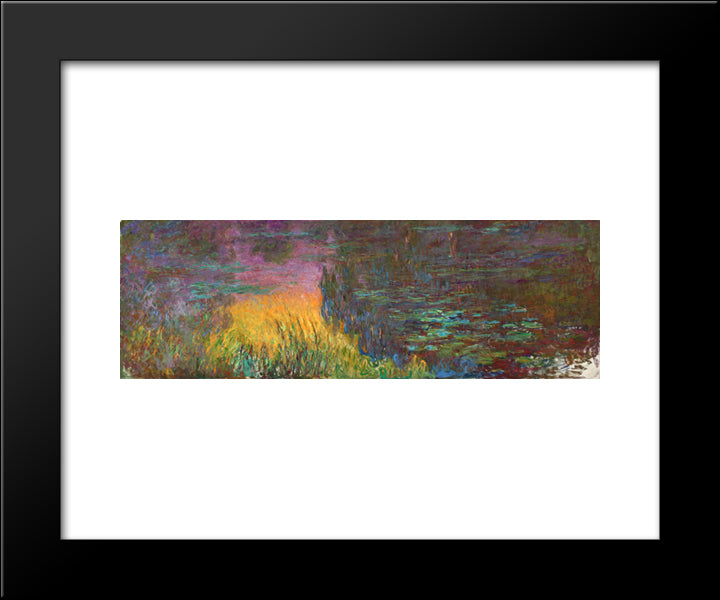 Water Lilies 20x24 Black Modern Wood Framed Art Print Poster by Monet, Claude