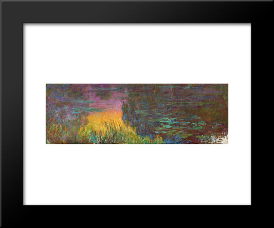 Water Lilies 20x24 Black Modern Wood Framed Art Print Poster by Monet, Claude