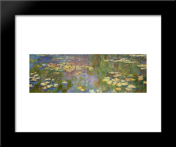 Water Lilies 20x24 Black Modern Wood Framed Art Print Poster by Monet, Claude