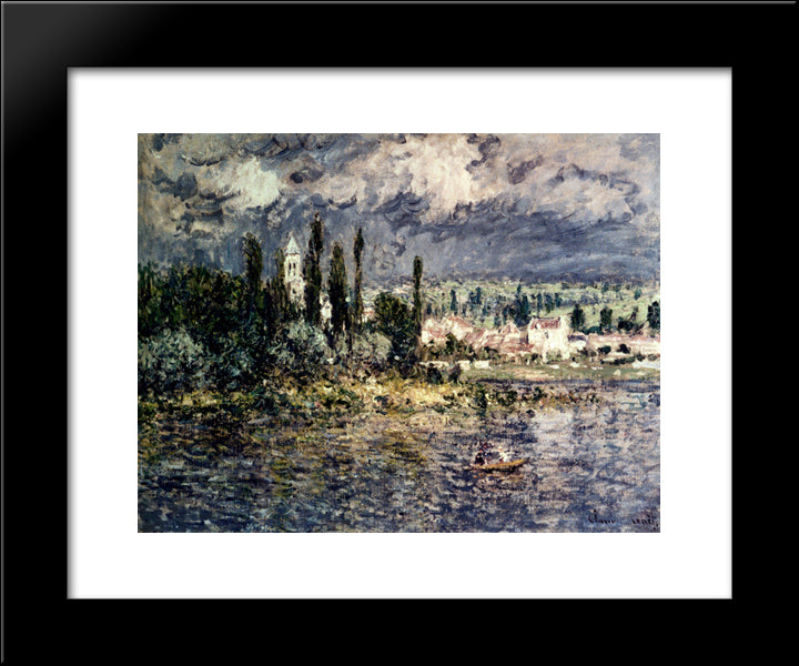 Landscape With Thunderstorm 20x24 Black Modern Wood Framed Art Print Poster by Monet, Claude