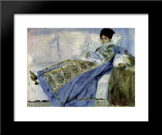 Madame Monet On The Divan 20x24 Black Modern Wood Framed Art Print Poster by Monet, Claude