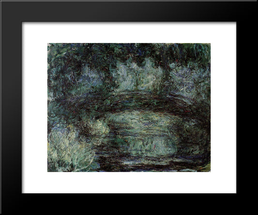 The Japanese Bridge 20x24 Black Modern Wood Framed Art Print Poster by Monet, Claude