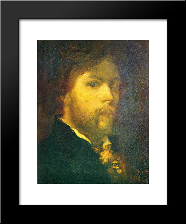Self-Portrait 20x24 Black Modern Wood Framed Art Print Poster by Moreau, Gustave