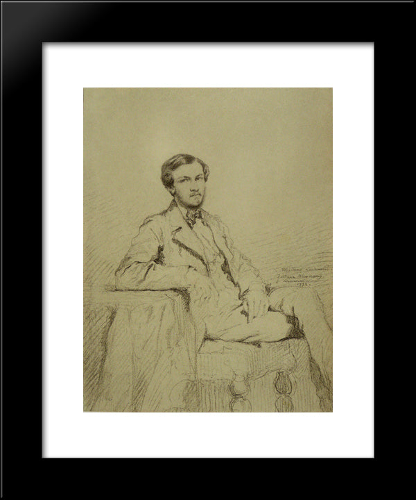 Portrait Of Eugene `Lacheur 20x24 Black Modern Wood Framed Art Print Poster by Moreau, Gustave