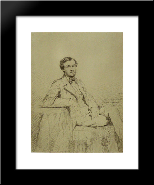 Portrait Of Eugene `Lacheur 20x24 Black Modern Wood Framed Art Print Poster by Moreau, Gustave