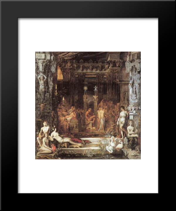 The Daughters Of Thespius 20x24 Black Modern Wood Framed Art Print Poster by Moreau, Gustave