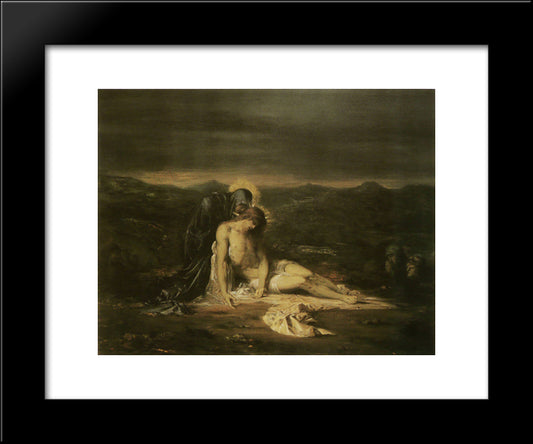 Pieta 20x24 Black Modern Wood Framed Art Print Poster by Moreau, Gustave