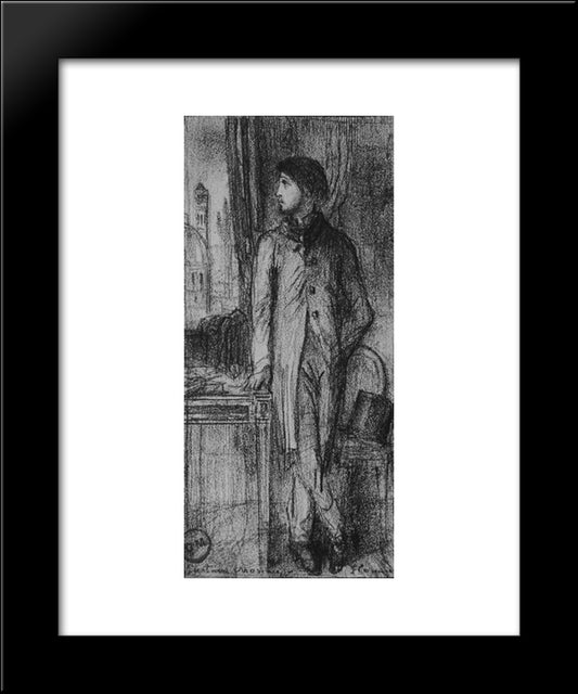 Portrait Of Degas In Florence 20x24 Black Modern Wood Framed Art Print Poster by Moreau, Gustave