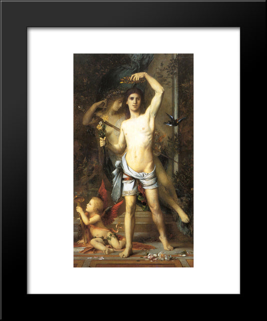 The Young Man And Death 20x24 Black Modern Wood Framed Art Print Poster by Moreau, Gustave