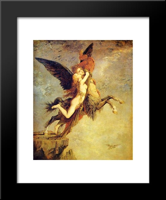 The Chimera 20x24 Black Modern Wood Framed Art Print Poster by Moreau, Gustave