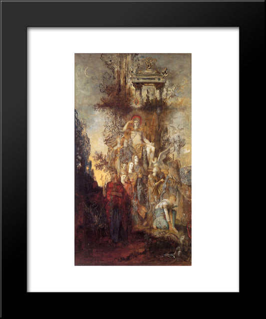 The Muses Leaving Their Father Apollo To Go Out And Light The World 20x24 Black Modern Wood Framed Art Print Poster by Moreau, Gustave