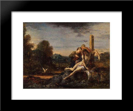 Saint Sebastian Being Tended By Saintly Women 20x24 Black Modern Wood Framed Art Print Poster by Moreau, Gustave