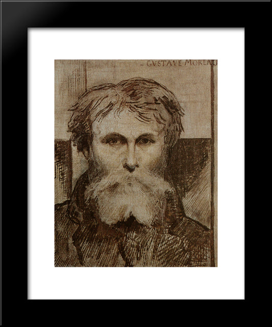 Self-Portrait 20x24 Black Modern Wood Framed Art Print Poster by Moreau, Gustave