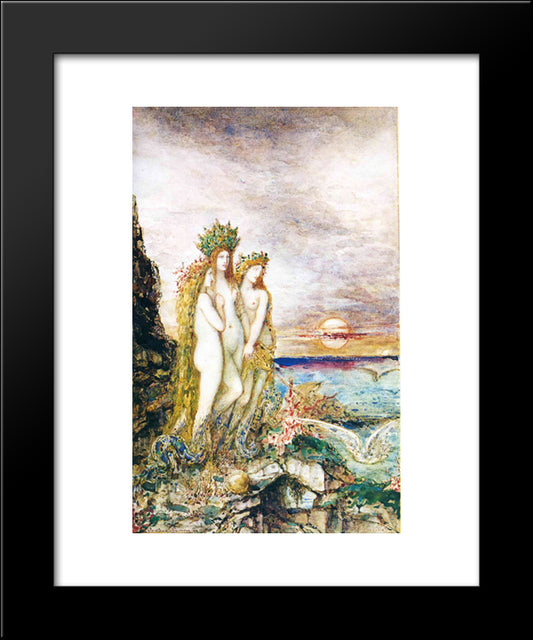 The Sirens 20x24 Black Modern Wood Framed Art Print Poster by Moreau, Gustave