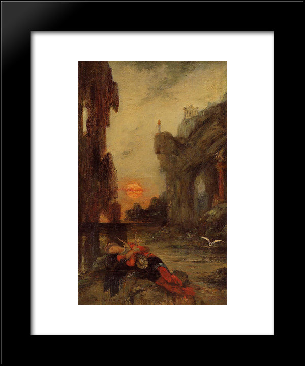 The Death Of Sappho 20x24 Black Modern Wood Framed Art Print Poster by Moreau, Gustave