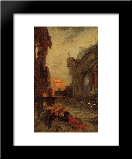 The Death Of Sappho 20x24 Black Modern Wood Framed Art Print Poster by Moreau, Gustave