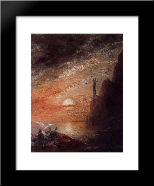 The Death Of Sappho 20x24 Black Modern Wood Framed Art Print Poster by Moreau, Gustave