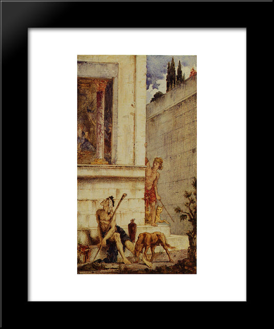 The Wicked Rich And The Poor Lazarus 20x24 Black Modern Wood Framed Art Print Poster by Moreau, Gustave