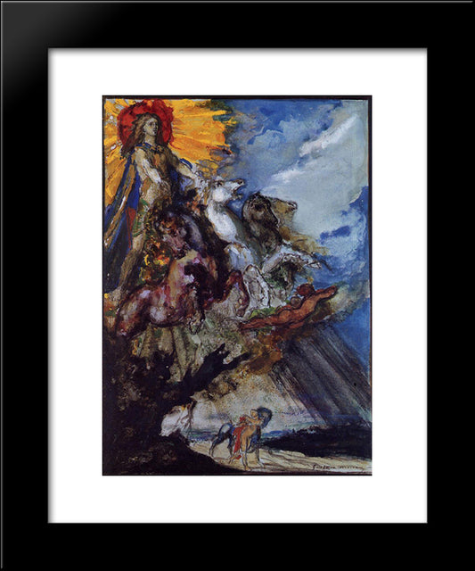 Phoebus And Boreas 20x24 Black Modern Wood Framed Art Print Poster by Moreau, Gustave