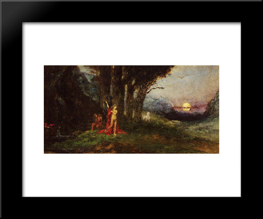 Pasiphae And The Bul 20x24 Black Modern Wood Framed Art Print Poster by Moreau, Gustave