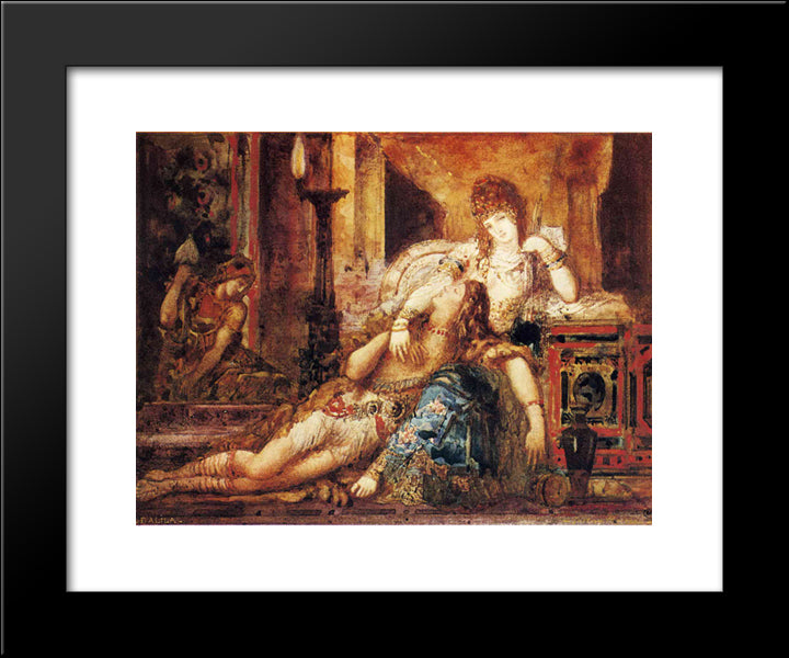 Samson And Delilah 20x24 Black Modern Wood Framed Art Print Poster by Moreau, Gustave