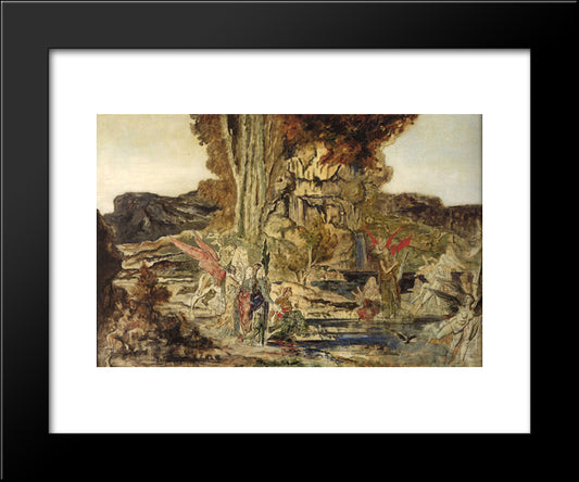 The Pierides 20x24 Black Modern Wood Framed Art Print Poster by Moreau, Gustave