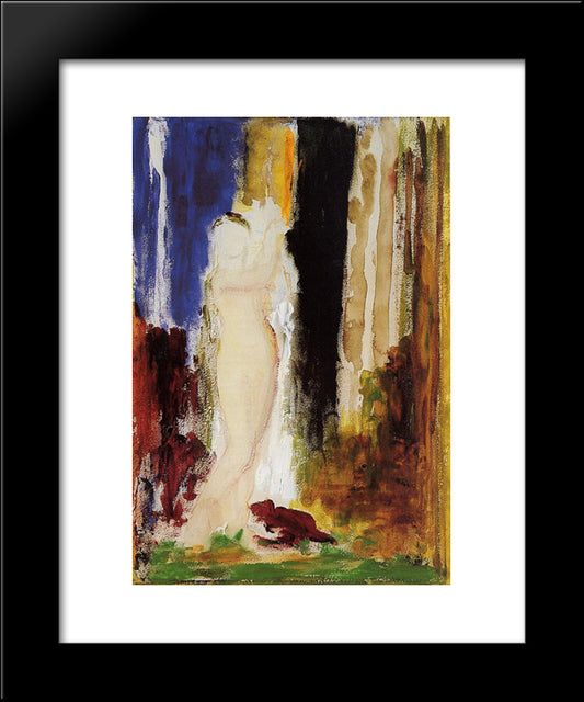 Woman Bathing 20x24 Black Modern Wood Framed Art Print Poster by Moreau, Gustave