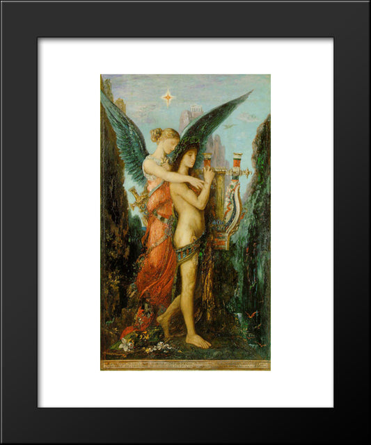 Hesiod And The Muse 20x24 Black Modern Wood Framed Art Print Poster by Moreau, Gustave